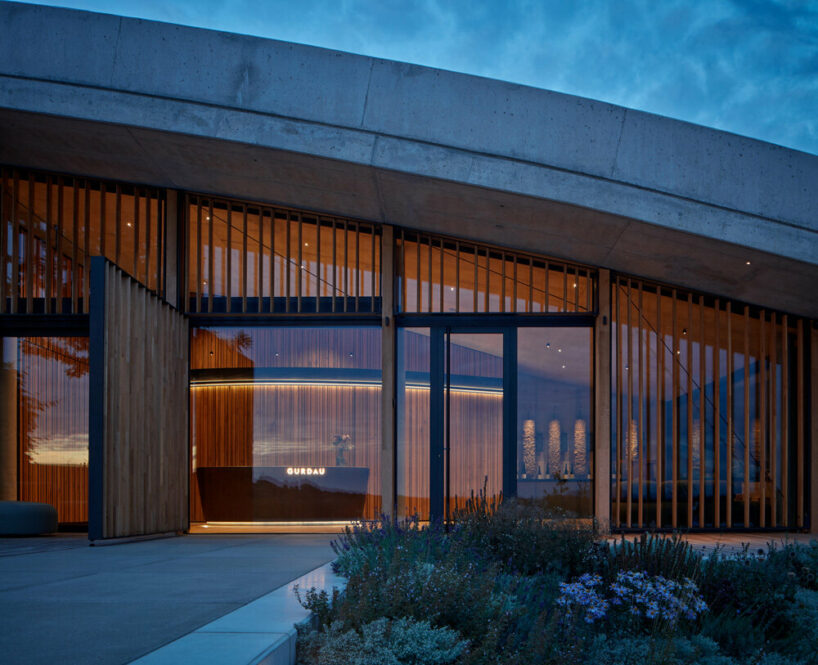 gurdau winery emerges as a ripple in the undulating landscape of kurdějov in czech republic