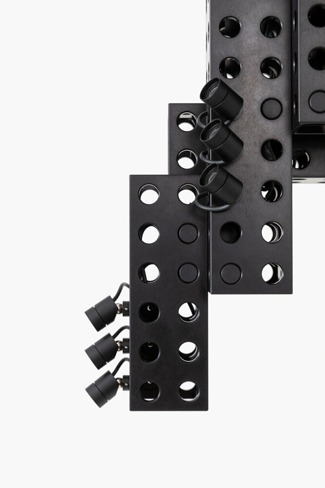 interview: konstantin grcic shapes measuring jigs into ‘transformers’ lamps for galerie kreo