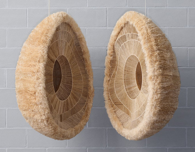 Wanbing Huang, 'The Entrophy Reduction of Hundun,' hemp fibers (China grass cloth), steel | image © LOEWE Foundation