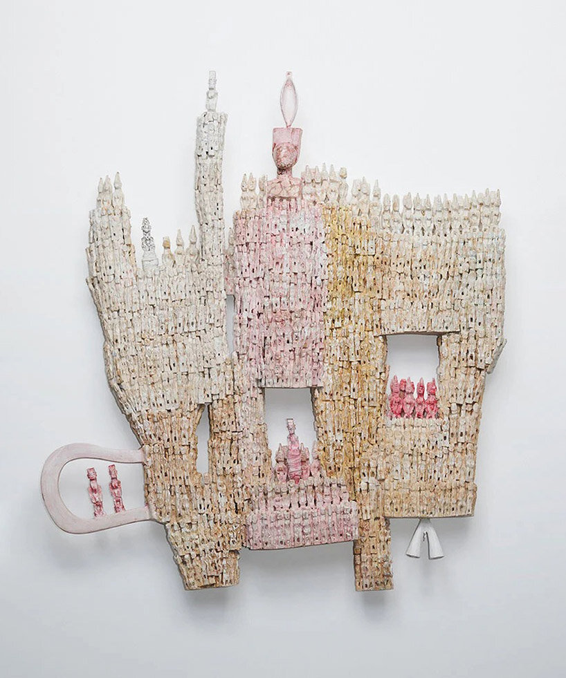 Dominique Zinkpè, 'The Watchers,' wood, acrylic | image © LOEWE Foundation