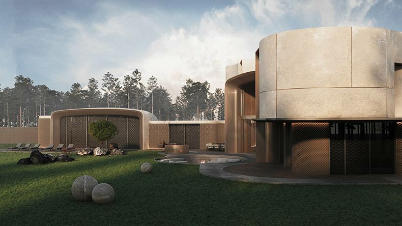 MAKHNO studio reinterprets lunar landscapes for its lake house in ukraine