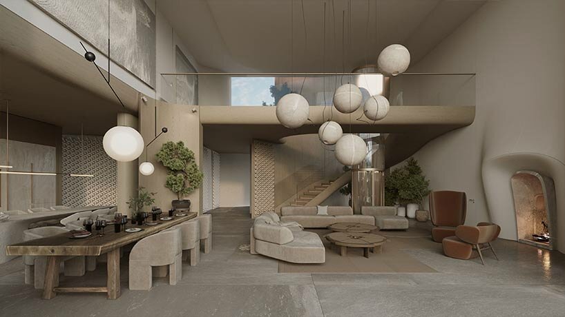 MAKHNO studio reinterprets lunar landscapes for its lake house in ukraine