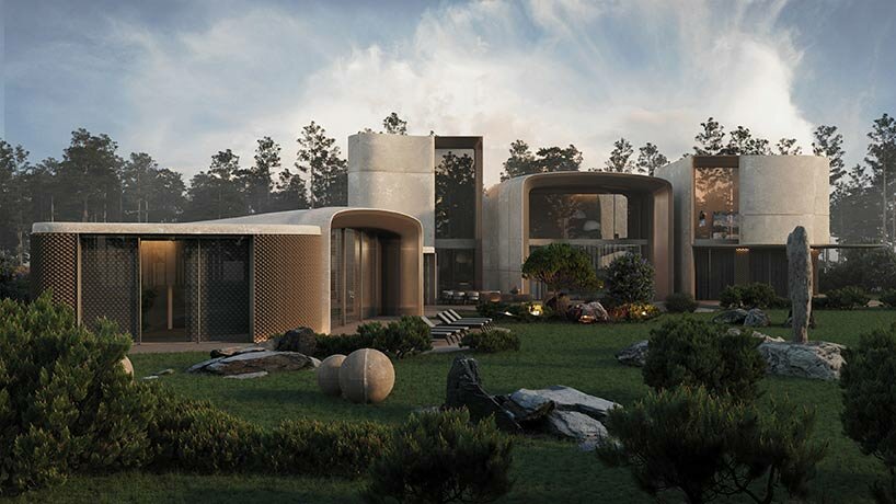 MAKHNO studio reinterprets lunar landscapes for its lake house in ukraine