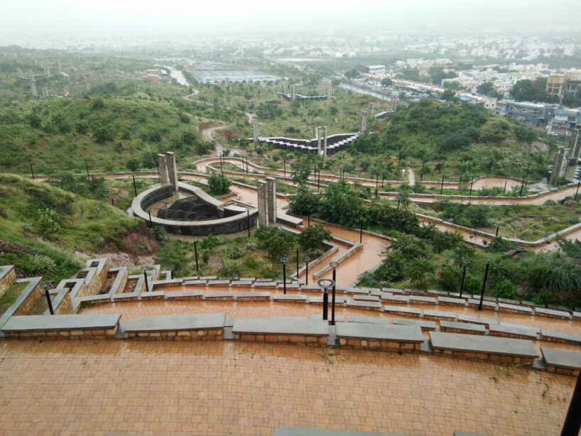 smritivan memorial plants circular reservoirs dedicated to 2001 gujarat earthquake victims