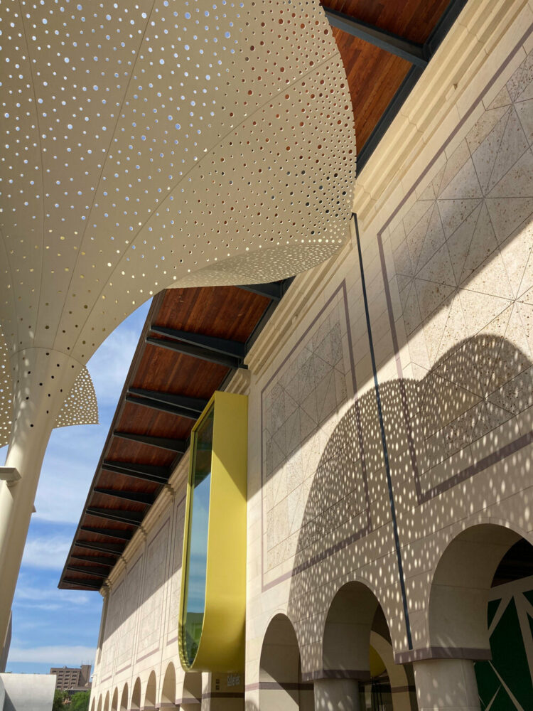 flower-like installations in snøhetta’s blanton museum welcome visitors in texas