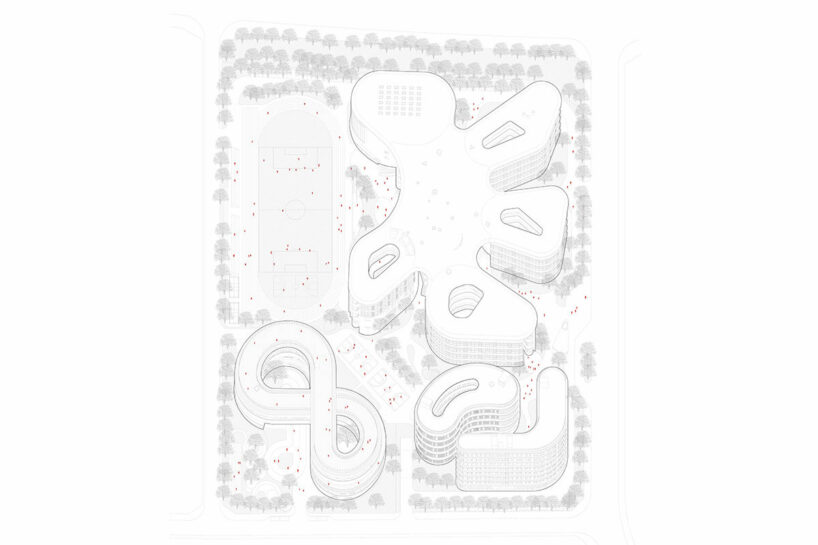 trace architecture office (TAO) builds new school in haikou as a landscape of color