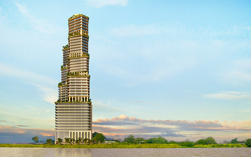 phillipe starck's tapering tower sprouts in ecuador for YOO GYE residential project