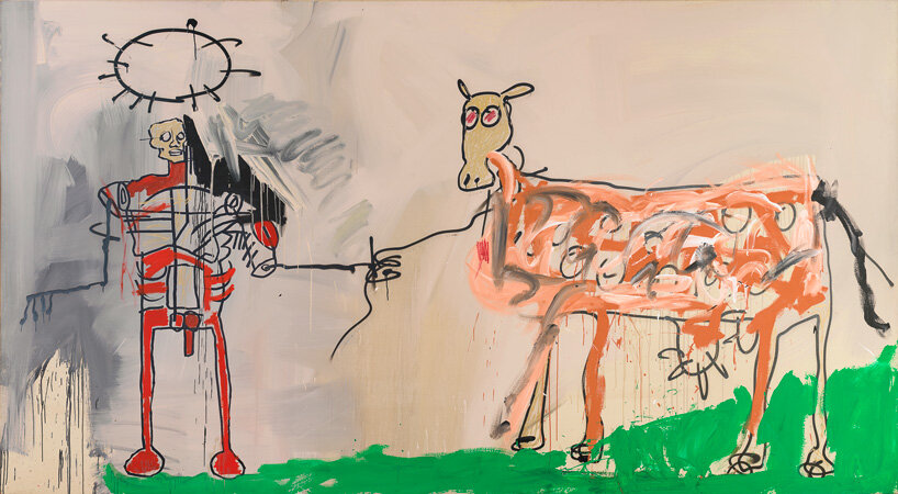 THE FIELD NEXT TO THE OTHER ROAD, 1982 Acrylic, enamel paint, spray paint, oil stick, and ink on canvas, 221 x 401.5 cm Private Collection © Estate of Jean-Michel Basquiat. Licensed by Artestar, New York Photo: Adam Reic