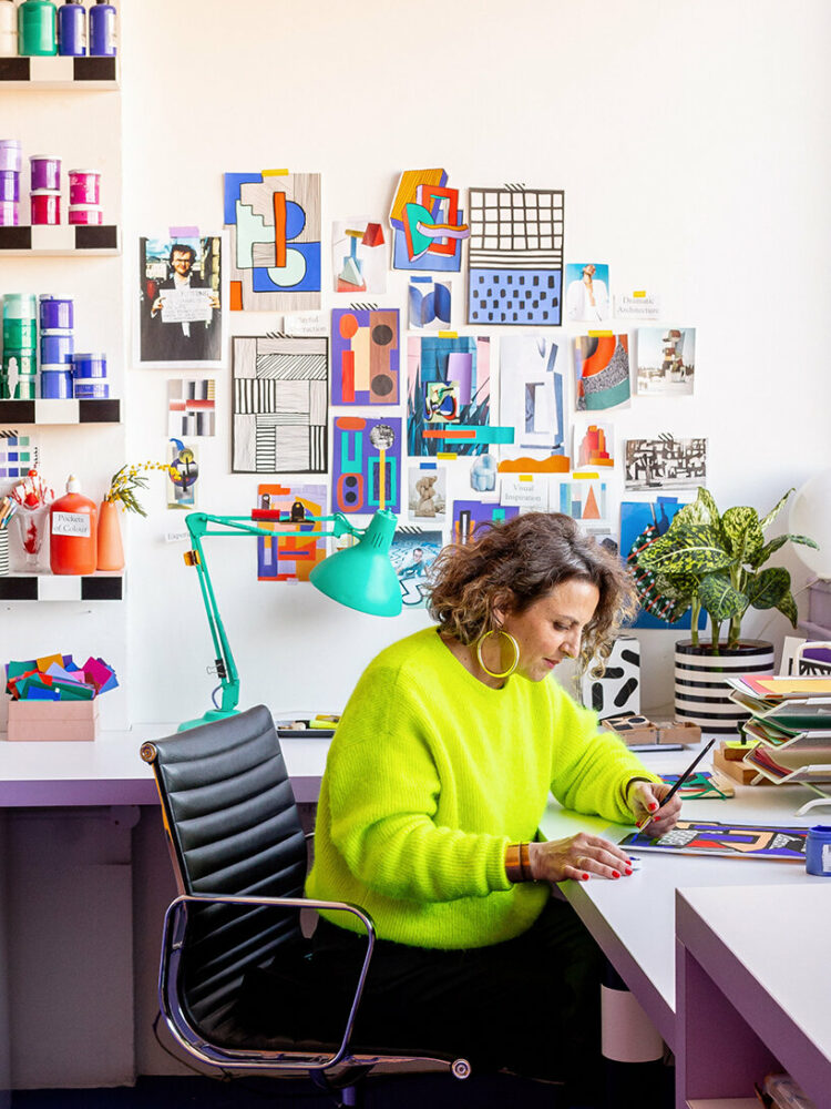 peek inside camille walala’s london studio infused with her bold, tribal pop aesthetic