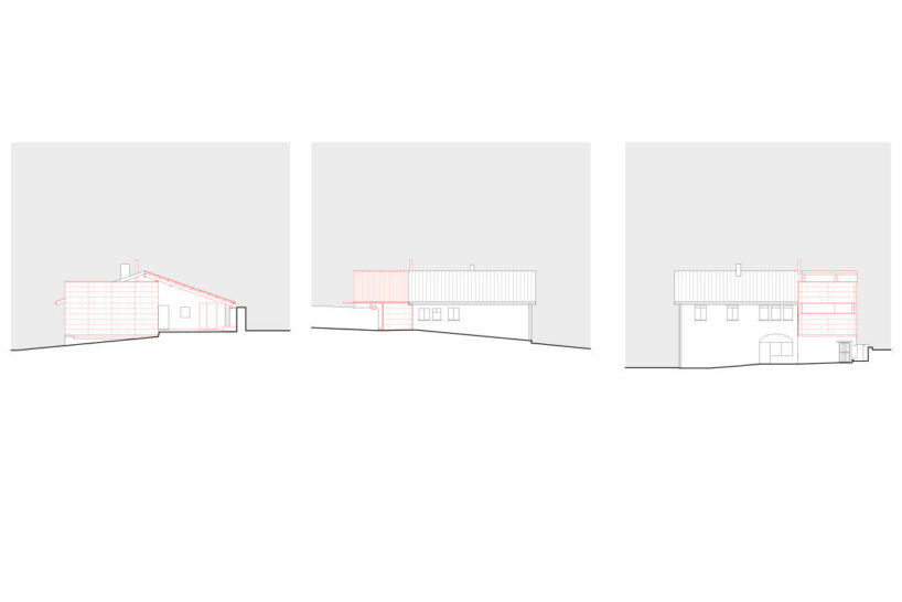 a contemporary addition plugs onto enrico sassi’s ‘casa rossa’ in the swiss alps