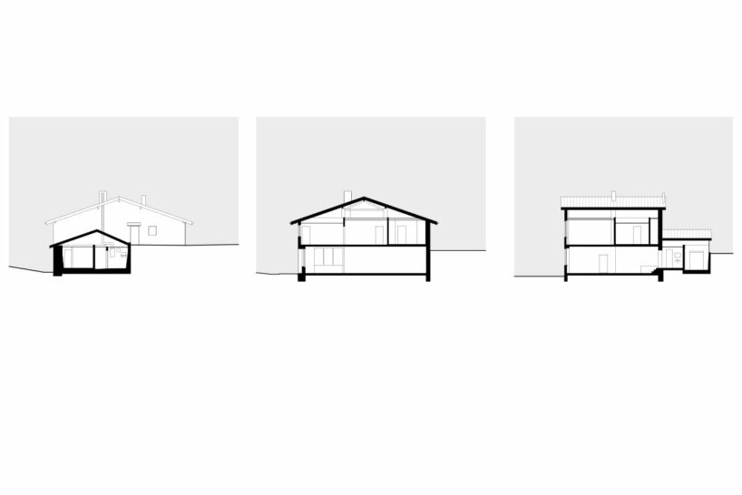 a contemporary addition plugs onto enrico sassi’s ‘casa rossa’ in the swiss alps