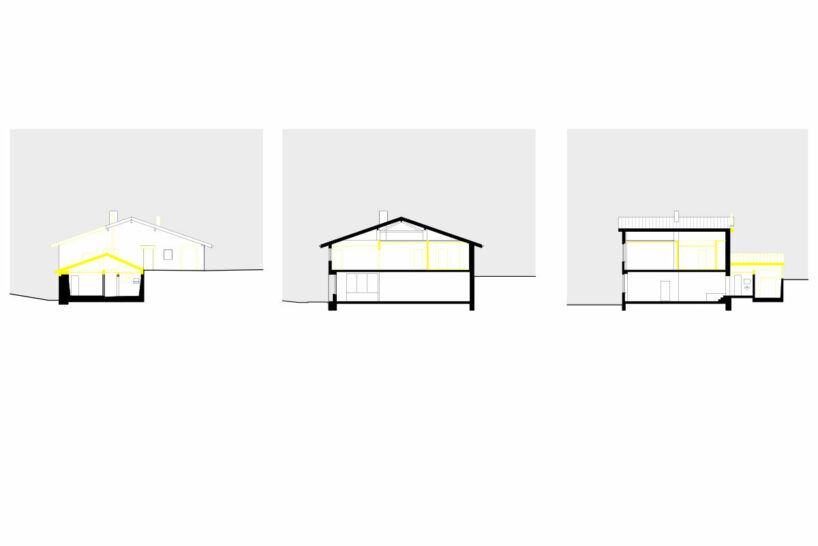 a contemporary addition plugs onto enrico sassi’s ‘casa rossa’ in the swiss alps