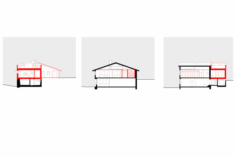 a contemporary addition plugs onto enrico sassi’s ‘casa rossa’ in the swiss alps