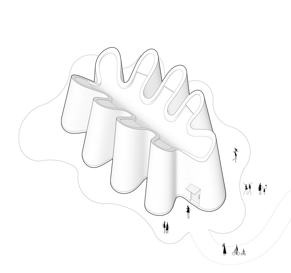 axonometric plan ©Yuan Yingzi, Yang Quanyue, Zhang Hongdou