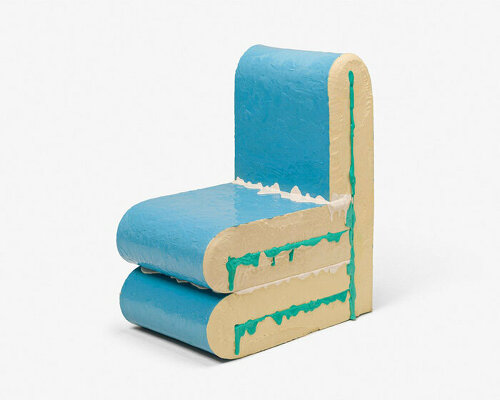 urethane rubber oozes from donghoon sohn's sponge furniture like cream from a cake