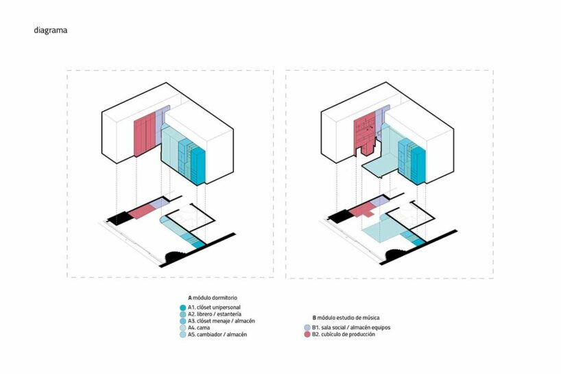 a reconfigurable apartment is built within bjarke ingels’ pixelated tower in ecuador