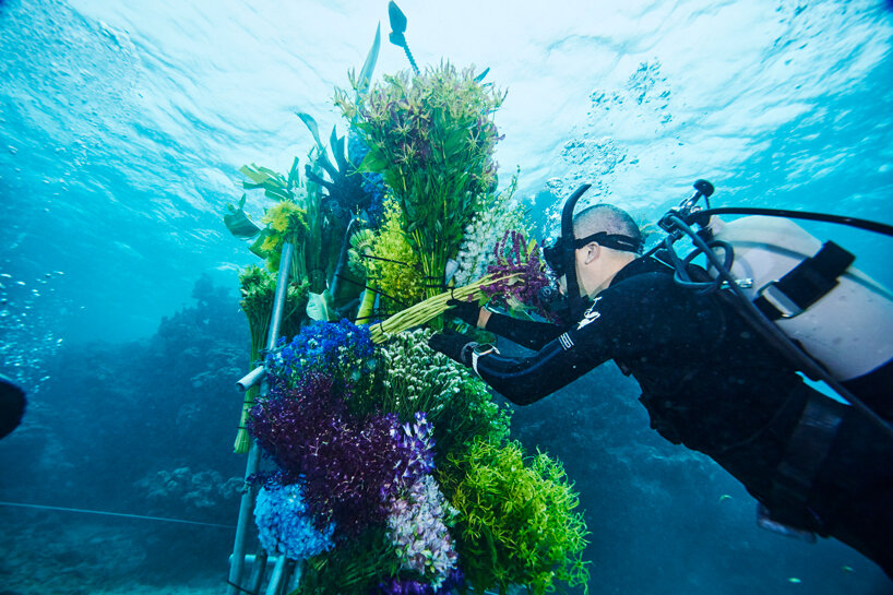 diving into nature: azuma makoto’s floral installation blooms in japan’s uncharted waters