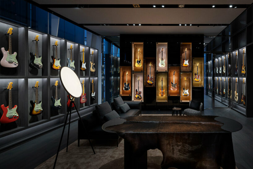 3rd Floor VIP rooms, each featuring glass display case of unique custom built guitars