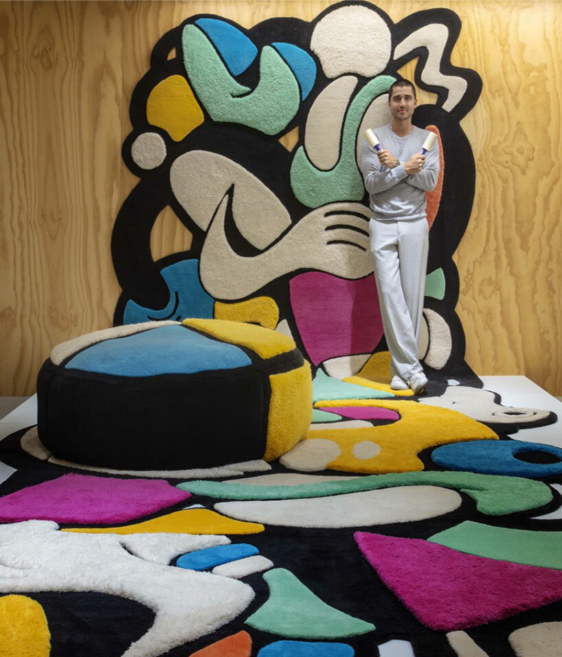Brian Wooden with Inter-Dimension rug installation