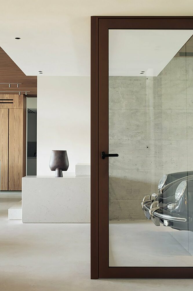 stone walls and warm wooden features adorn private residence in northern italy