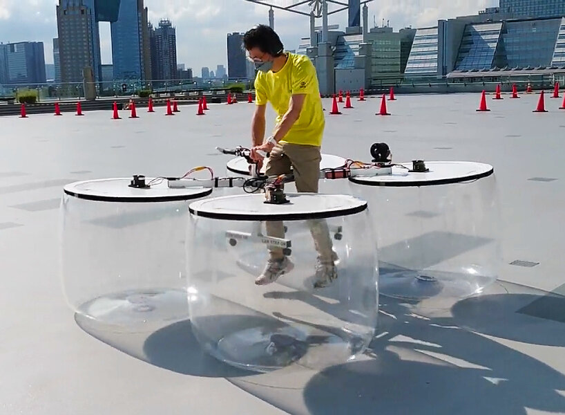 diy hovercraft leaf blower plastic bags hideyasu ito