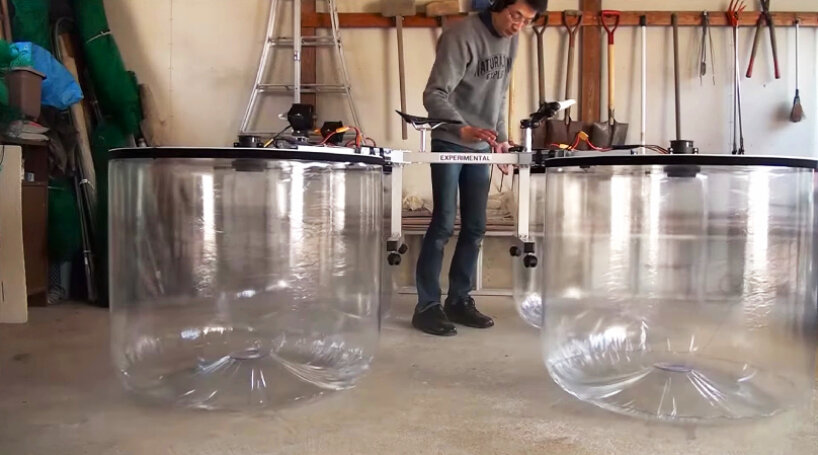 diy hovercraft leaf blower plastic bags hideyasu ito