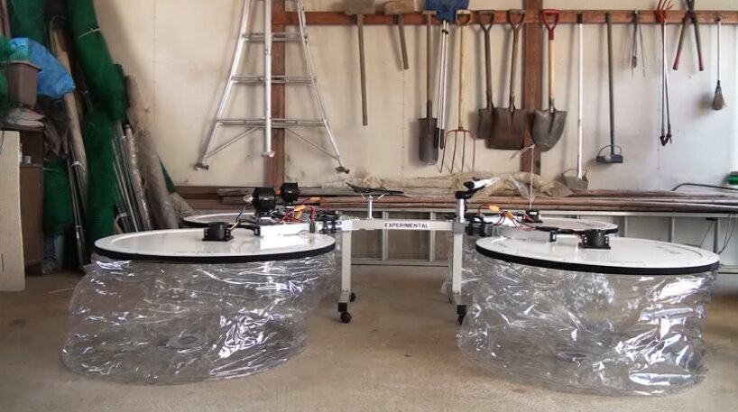 diy hovercraft leaf blower plastic bags hideyasu ito