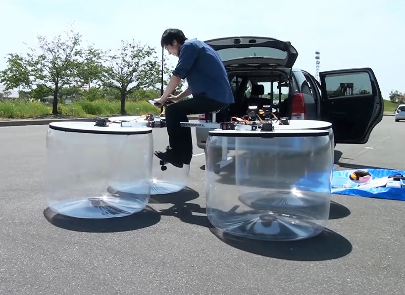 diy hovercraft leaf blower plastic bags hideyasu ito