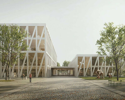 tartu cultural centre: luca poian forms proposes a trio of timber pavilions in estonia