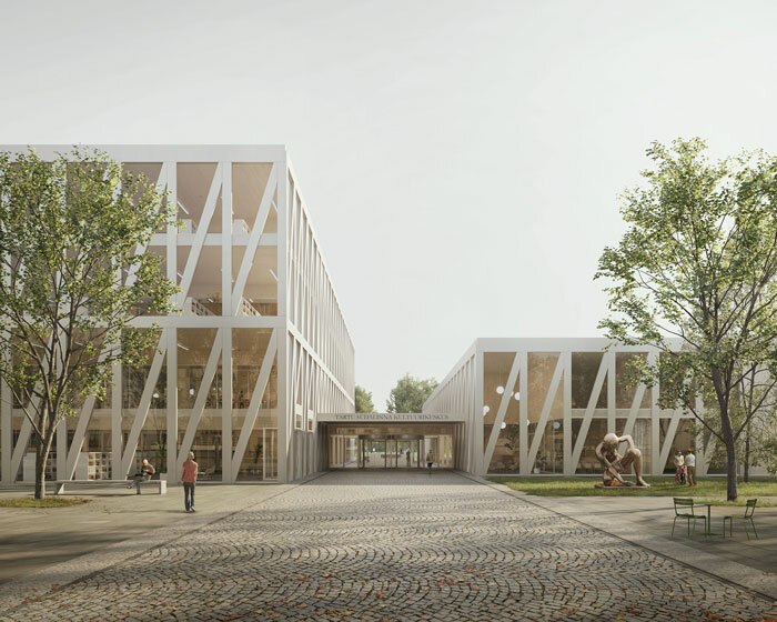 tartu cultural centre: luca poian forms proposes a trio of timber pavilions in estonia