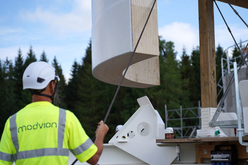 modvion world's tallest wooden wind turbine