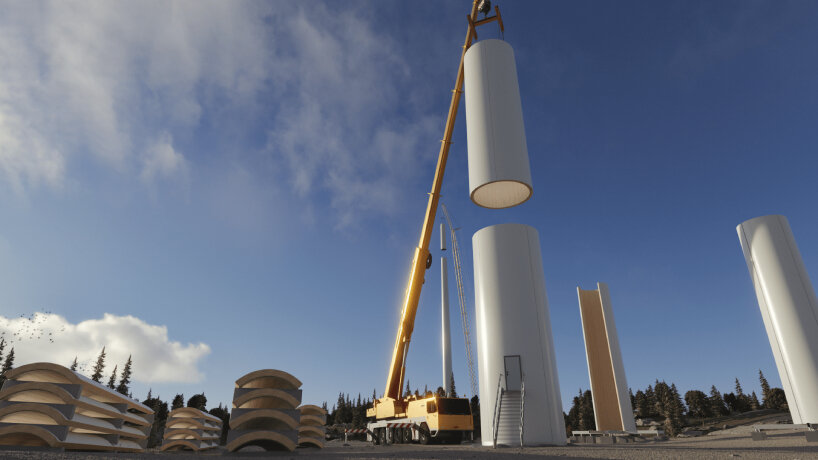 modvion world's tallest wooden wind turbine