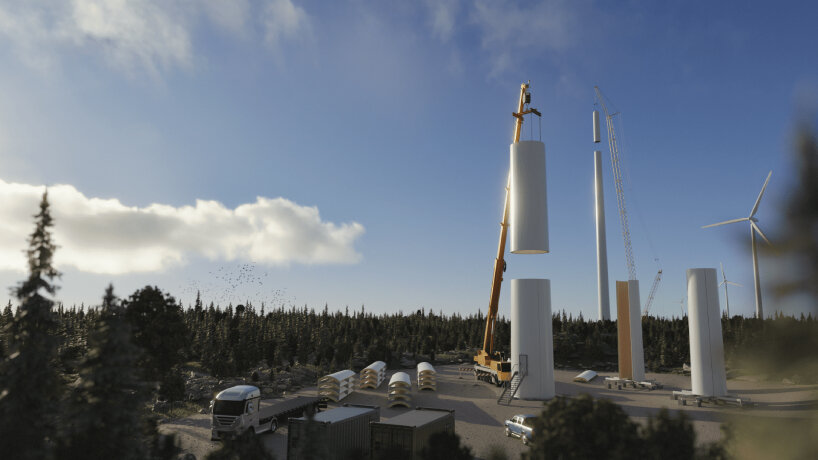 modvion world's tallest wooden wind turbine