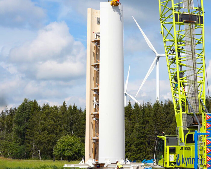 world's tallest wooden wind turbine will rise to 150 meters in sweden