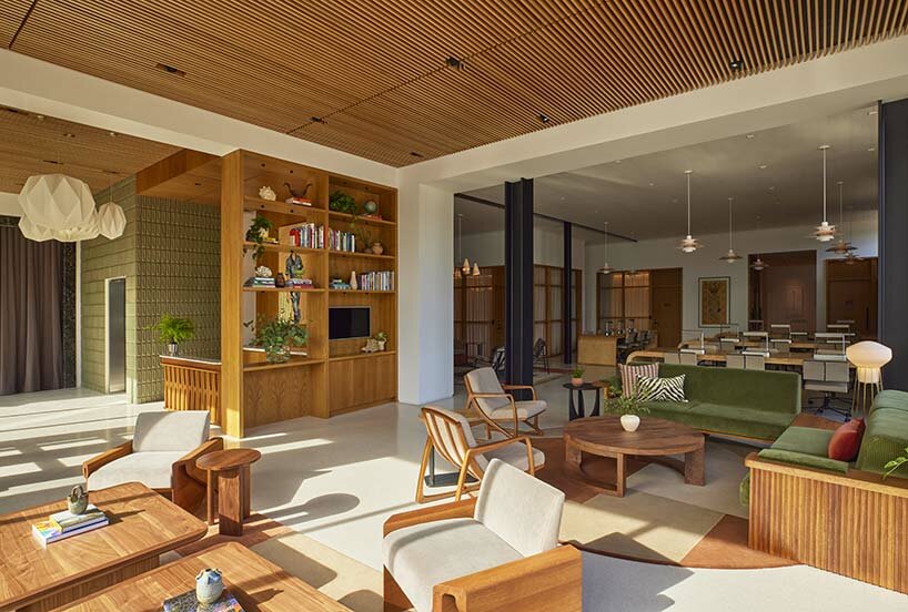 informal, second-floor lounges offer bird's-eye views of the beach nearby
