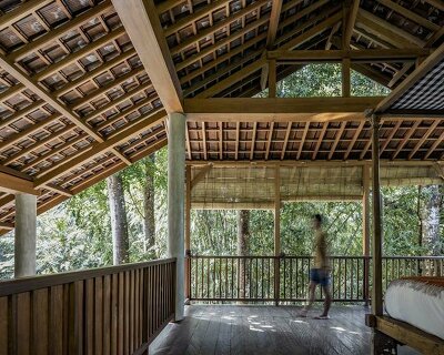 arkana architects opens its oberoi villa in indonesia with lofty, breezy interiors