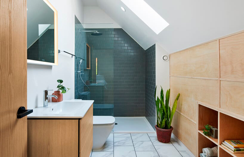 black reflective recyclable cladding coats pinkney neighborhood house in kansas