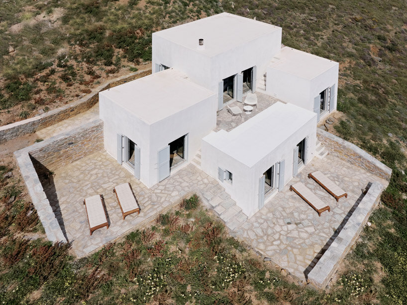 sigurd larsen sculpts interconnected cubes for single house on rocky greek island