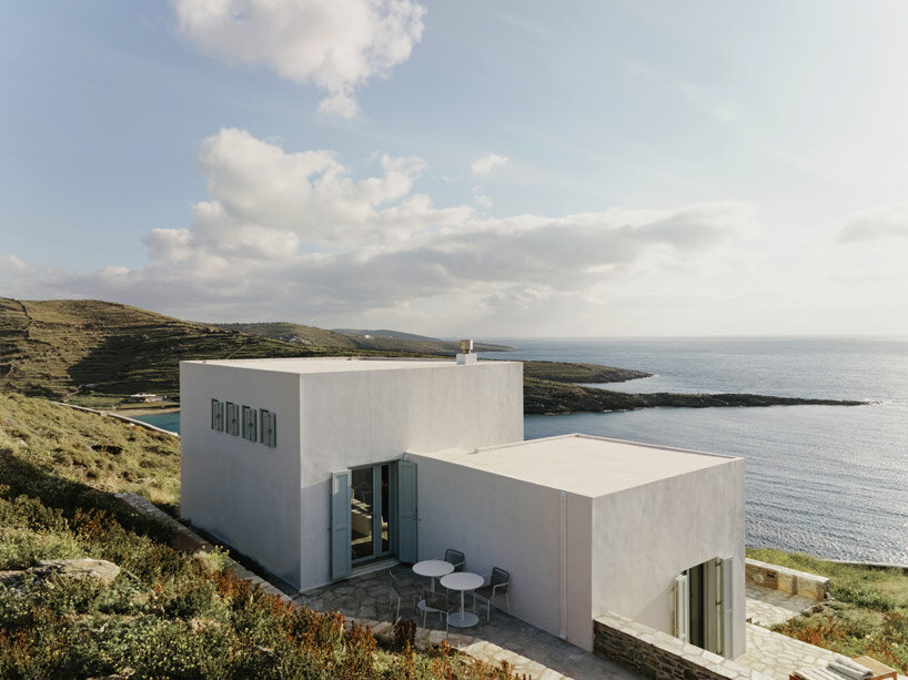 sigurd larsen sculpts interconnected cubes for single house on rocky greek island