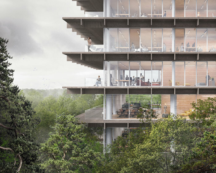 KAAN architecten's 'poort van de prijkels' workspaces will rise from lush belgian woods