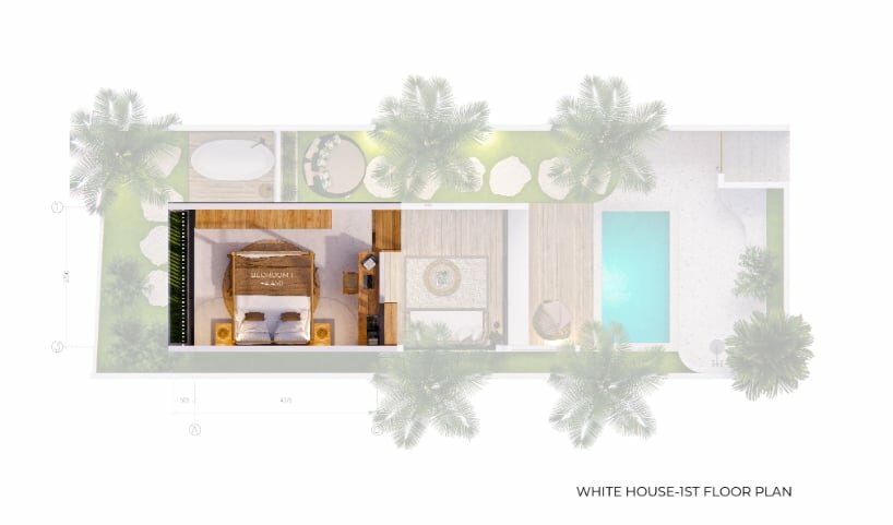 first floor plan of The Putih Tiny Villa