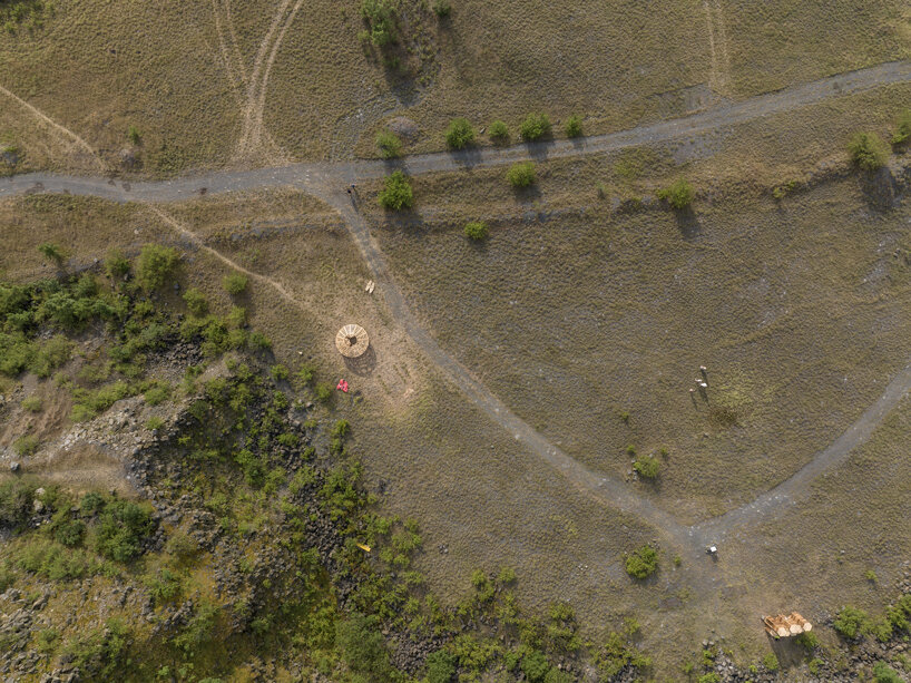 spaceship earth timber installation lands at hello wood festival in hungary
