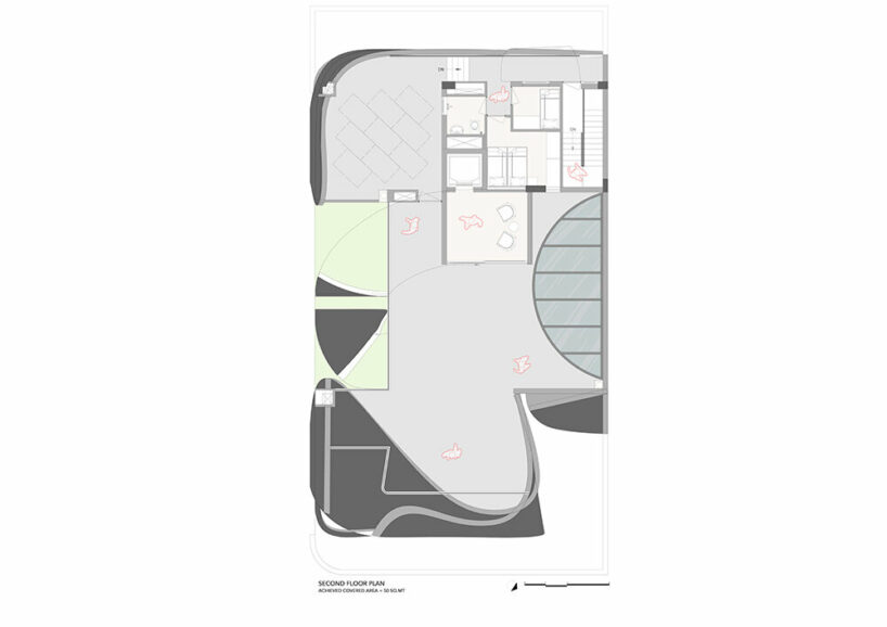 concrete ribbon wraps around studio ardete’s residence in india