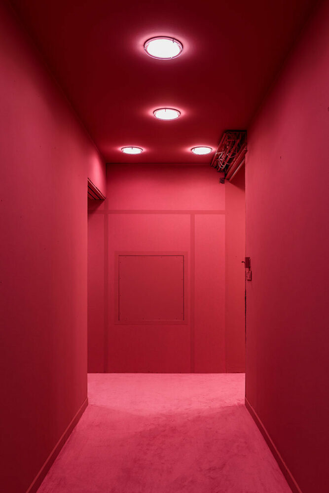 vibrant shades of pink clad paris texas showroom by studioboom in milan