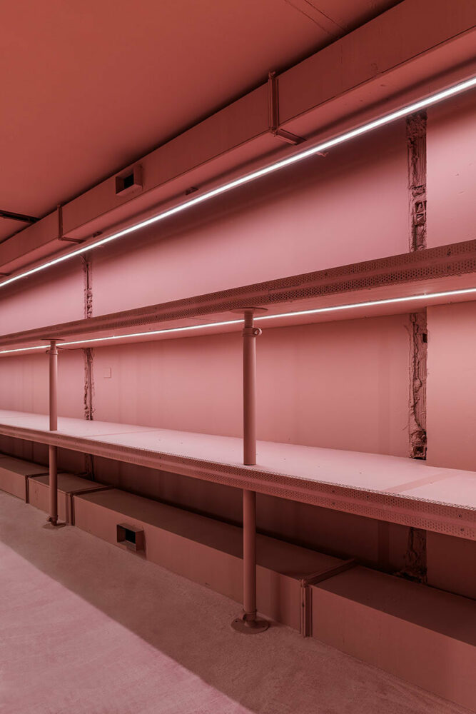 vibrant shades of pink clad paris texas showroom by studioboom in milan