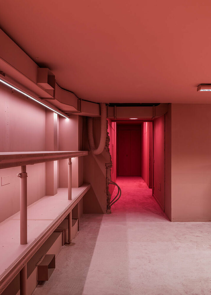 vibrant shades of pink clad paris texas showroom by studioboom in milan