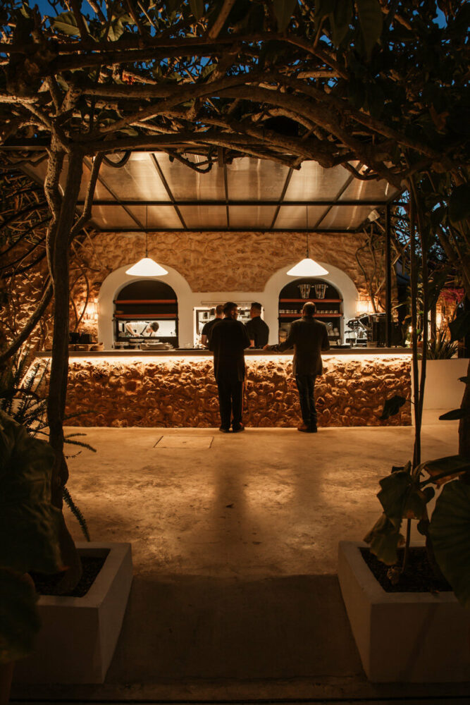 the building has been fully restored, and the traditional materials spotlighted