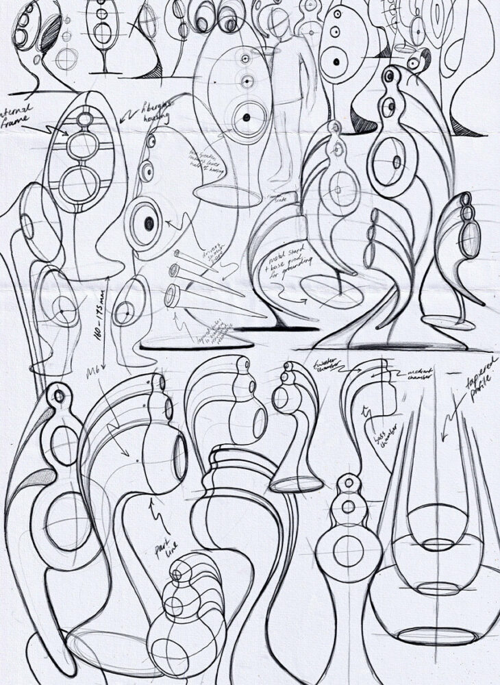 process sketches of various speaker concepts