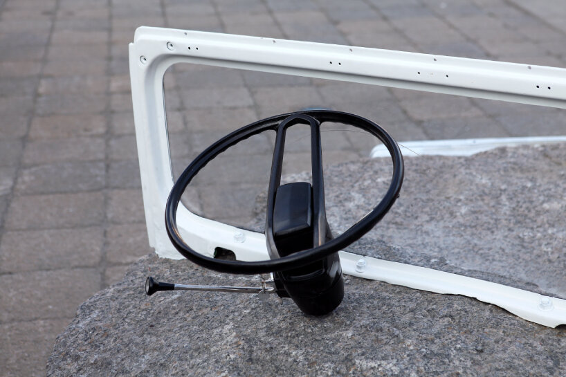 Baptiste Debombourg's vehcile sculptures 'Radical Nature' in Quebec