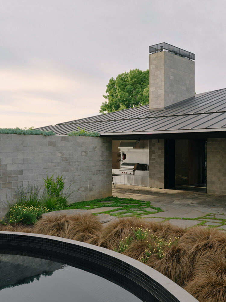 thick masonry walls give the home a fort-like quality